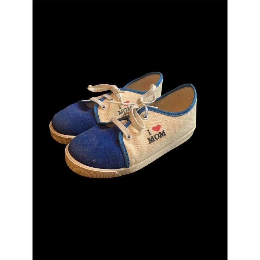 Vintage Huggies Kleenex Toddler Sneakers “I Love Mom & Dad” Size 8